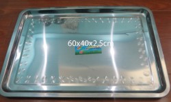 Khay Inox 40X60 Cm - Cạn Xanh, Đỏ,Vàng - NH