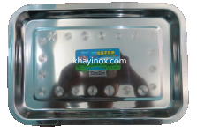 Khay Inox 22X32 Cm - Cạn Xanh - NH