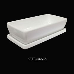 CTBL 6427-8 Bộ Tô chữ nhật và nắp 8 inch white) - ET