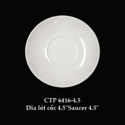 CTP6416-4.5 Dĩa Lót Ly Espresso 3 (Trắng Trơn) - ET