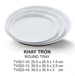 Tv022-12 Khay Tròn 12 (White 100%) - Spw
