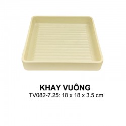 Tv082-7.25 Khay Vuông Nhám 7.25 inch  (Nâu Đá) - Spw