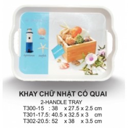 T302-20.5 Khay Vuông 20.5 (Hoa Văn) - SPW